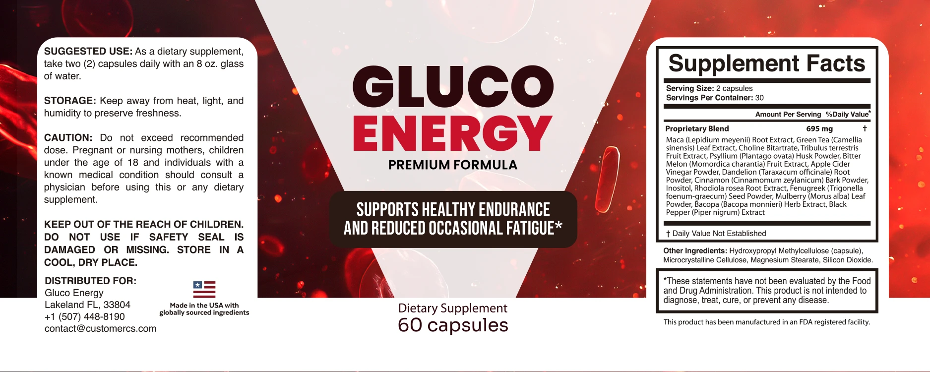 Gluco Energy Weight Loss Supplement Bottle - Official Formula